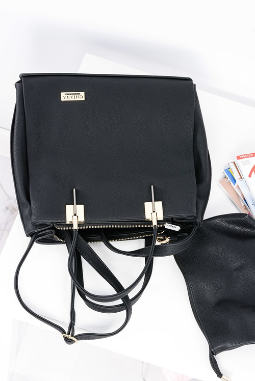 Велика чорна жіноча сумочка + саше + дзеркало ПОЛЬЩА