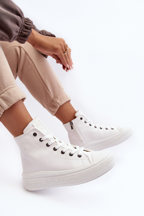 Жіночі кросівки з підкладкою на блискавці Білі Big Star MM274021