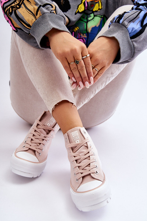 Високі кросівки на платформі з тканини Big Star LL274157 Голі