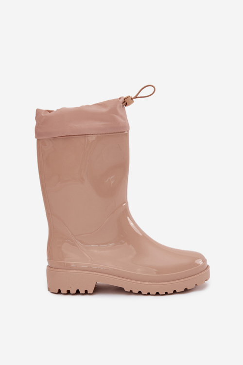 Бежеві Жіночі Резинові Чоботи З Резинкою Kessia