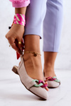Замшеві балетки з ланцюжком Lewski Shoes 3125 Світло-бежевий