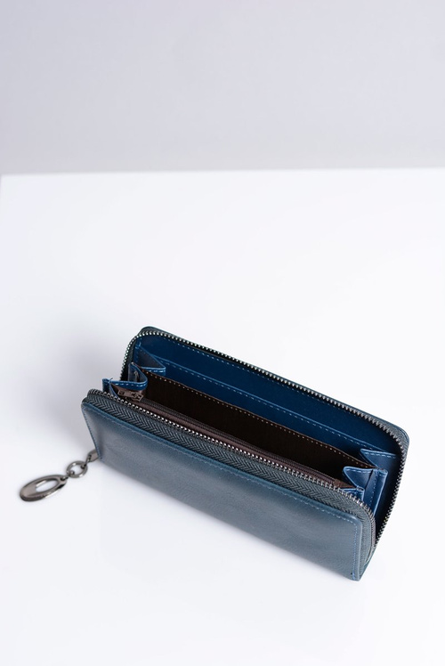 Великий жіночий темно-синій гаманець із сердечком