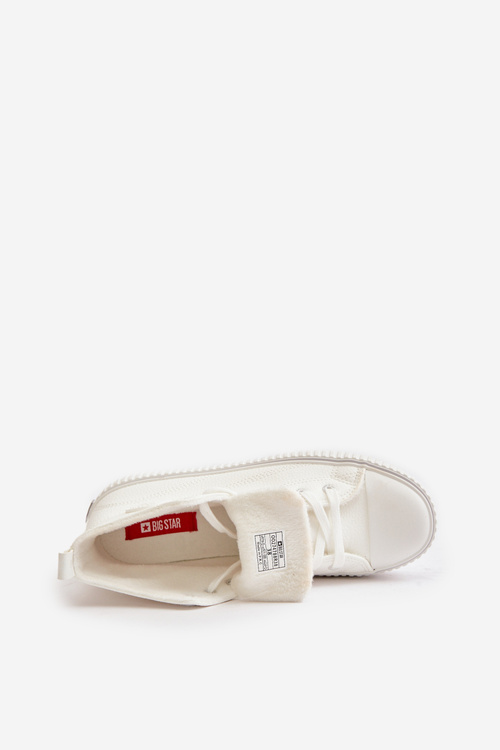 Жіночі утеплені кросівки з еко шкіри Big Star OO274788 Білі