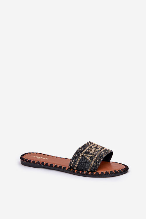 Жіночі Сандалі На Площині З Декором Чорні Dorfedi