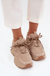 Жіночі спортивні кросівки з подвійними шнурками Бежеві Annelie