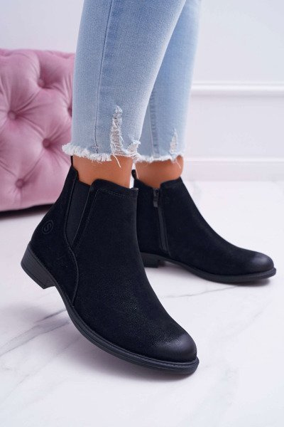 Жіночі черевики з еко-нубуку Sergio Leone чорні Vuko