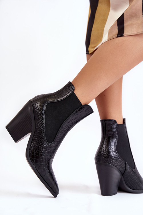 Жіночі ковбойські черевики Snakeskin Black Warren