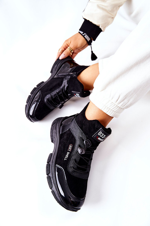 Шкіряні кросівки з підкладкою на високих підборах Black Merit