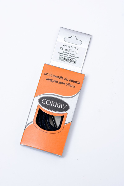 Вощені тонкі шнурки Corbby Navy Blue