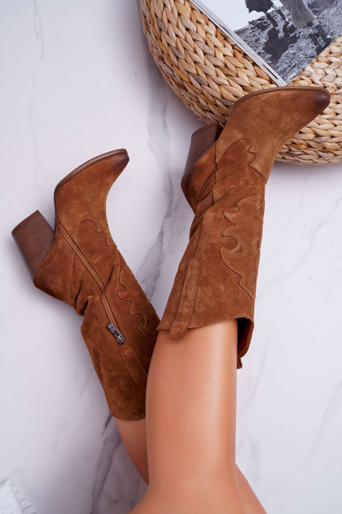 Жіночі чоботи на шпильці Cowboy Camel Brunt