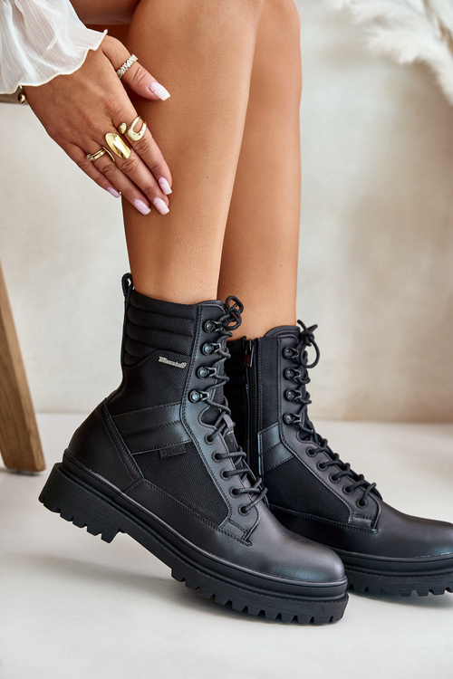 Чоловічі шкіряні ботильйони утеплені Big Star OO174164 Чорні