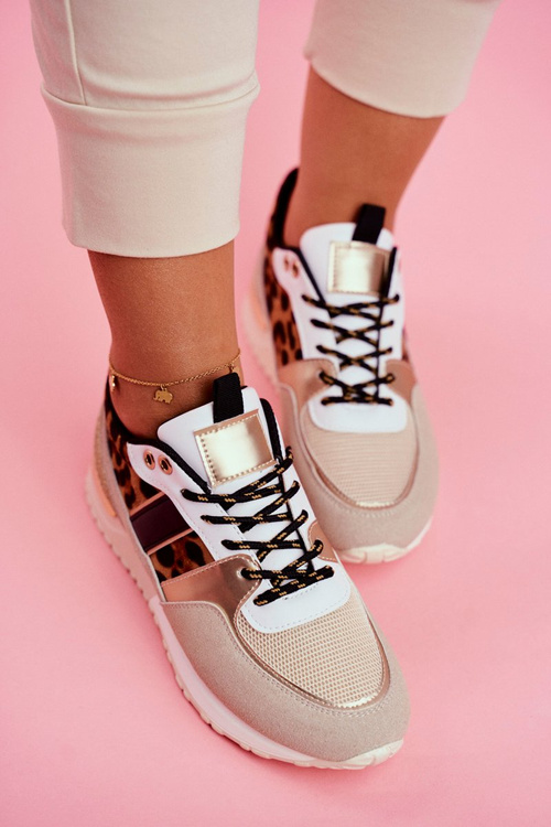 Жіноче спортивне взуття Himme бежевого кольору Leopard