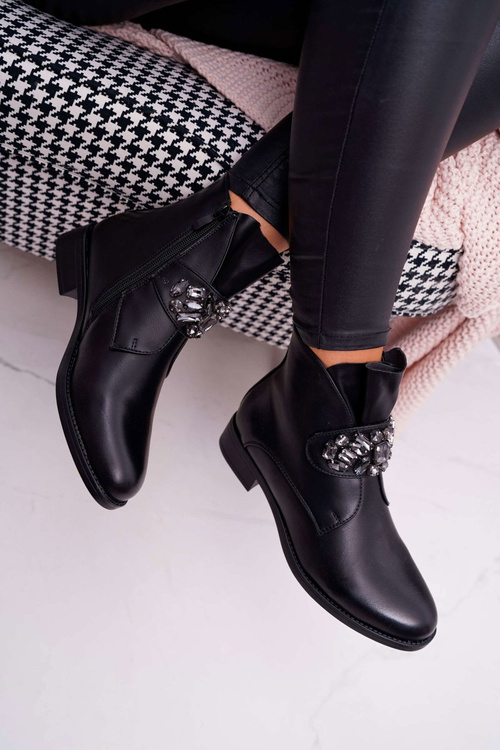 Жіночі чоботи Fleece Crystals Black Somingo