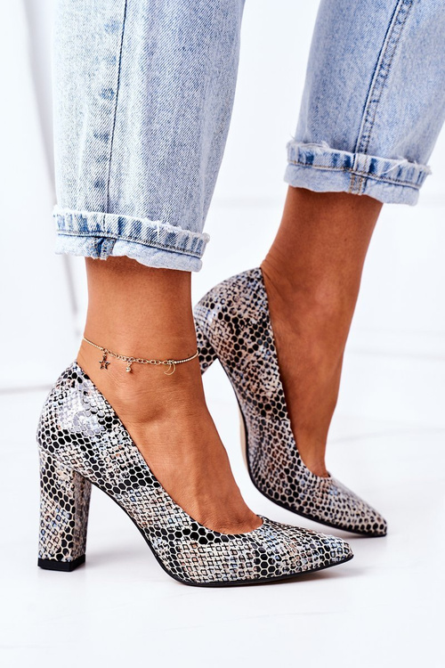 Шкіряні туфлі з тваринним малюнком Lewski Shoes 2453 Чорно-сині