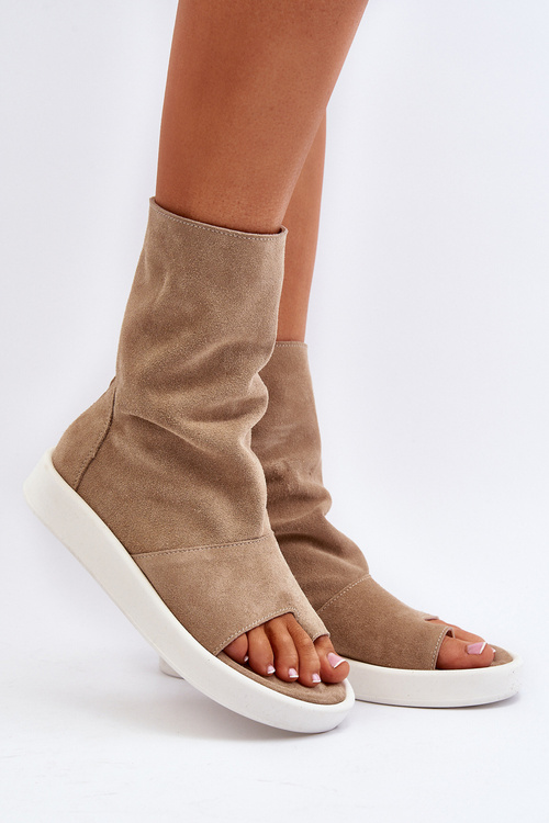 Жіночі чорні замшеві босоніжки з верхом Zazoo 3441