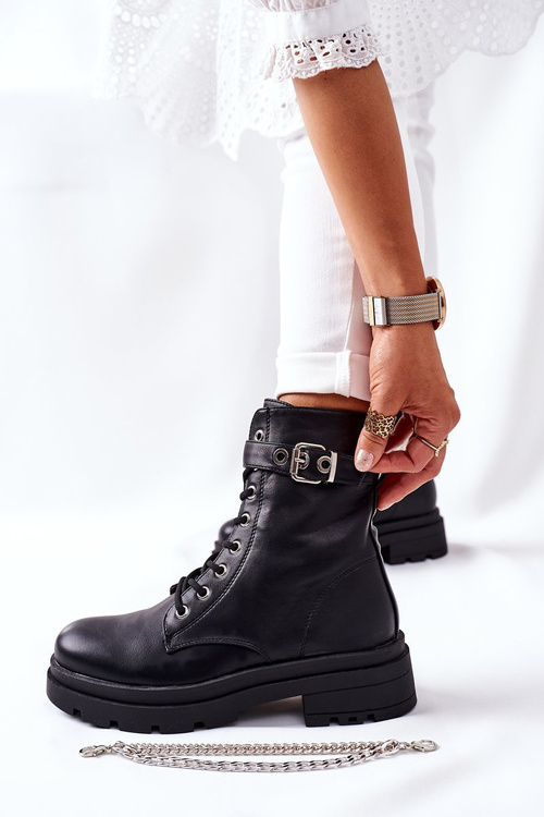 Високі черевики на масивній платформі Чорні Чикаго