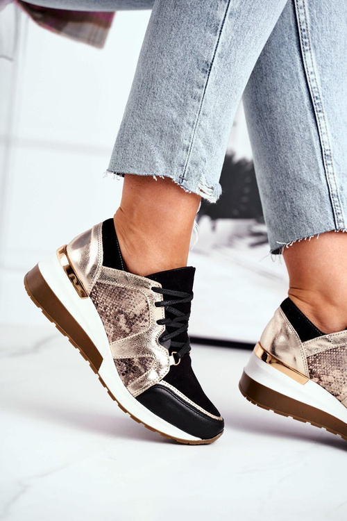 Жіночі шкіряні кросівки на шпильці Gold Nicole 2465