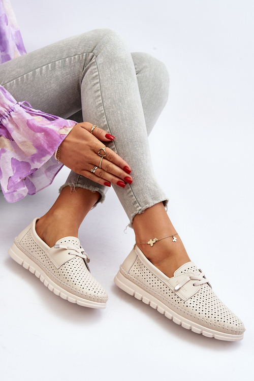 Жіночі бежеві шкіряні туфлі Darnissa