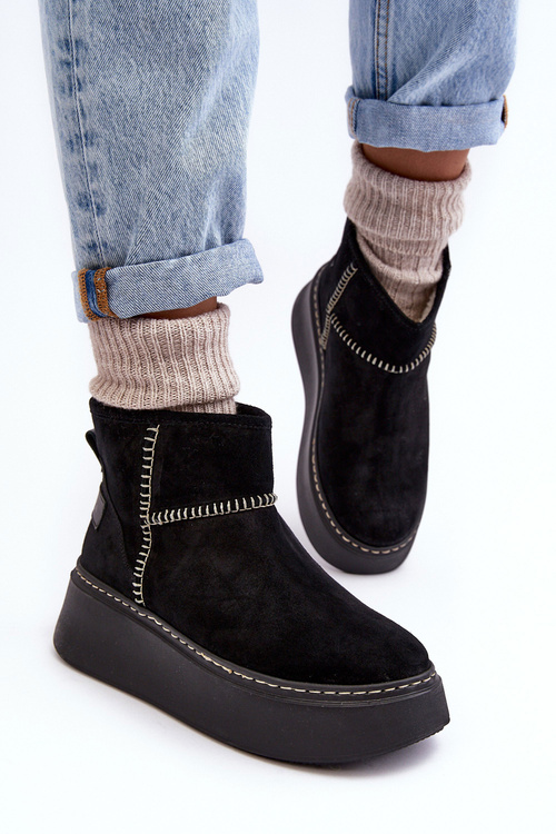 Жіночі замшеві зимові черевики Maciejka 06257-01 Чорні