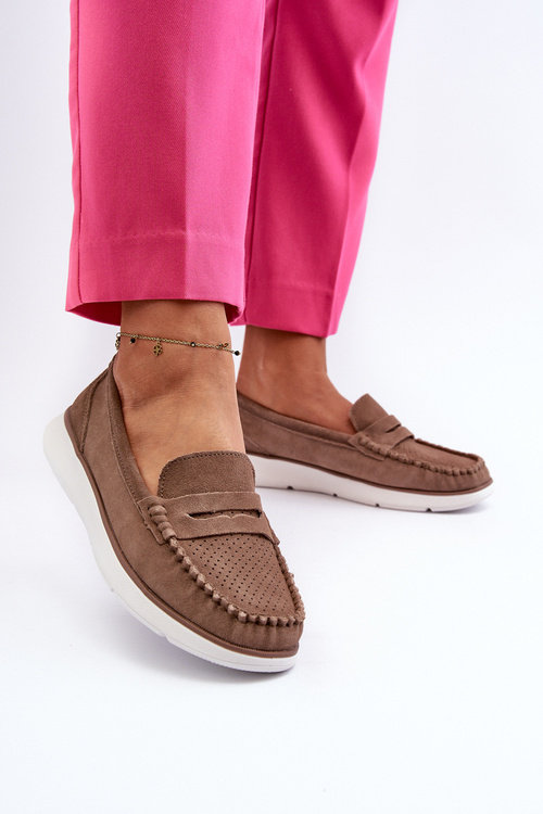 Коричневі замшеві мокасини на платформі Sergio Leone SP012