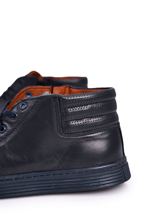 Чоловічі шкіряні кросівки BEDNAREK темно-сині