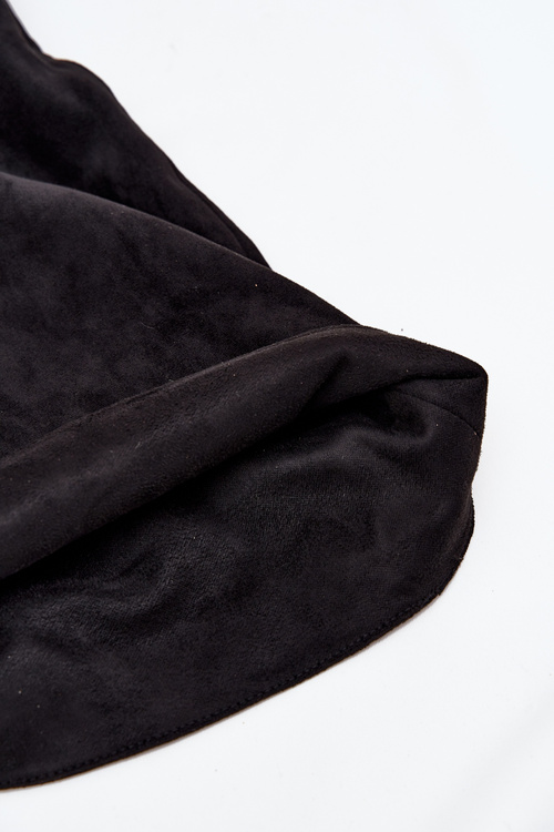 Жіночі чоботи на підборах з еко замшу чорні Noretta