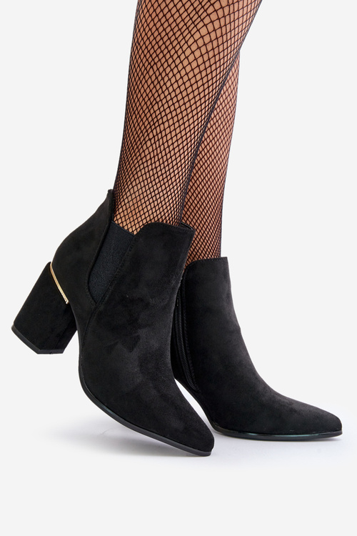 Еко-замшеві ботильйони на підборах, утеплені, коричневі Daivine