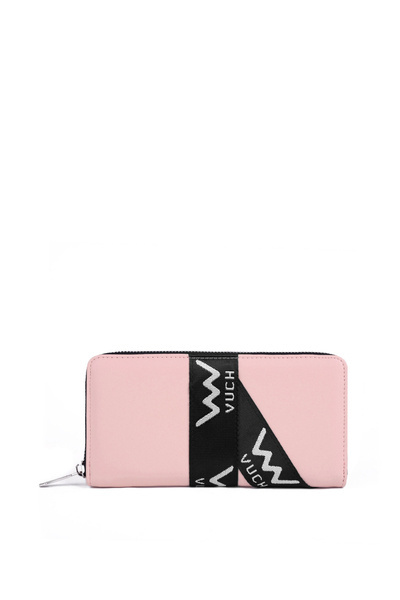 Шкіряний гаманець на блискавці Pink Mille