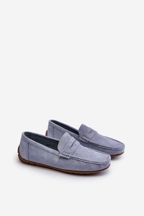 Чоловічі замшеві мокасини темно-сині Wesley