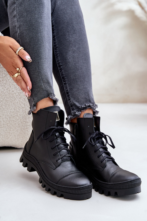 Жіночі черевики Zazoo 2831 з натуральної шкіри чорного кольору