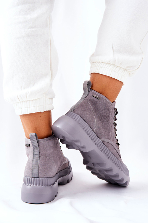 Шкіряні черевики Trapper Big Star II274365 сірі