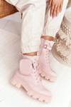 Чоботи жіночі на платформі з портмоне Рожеві суботні