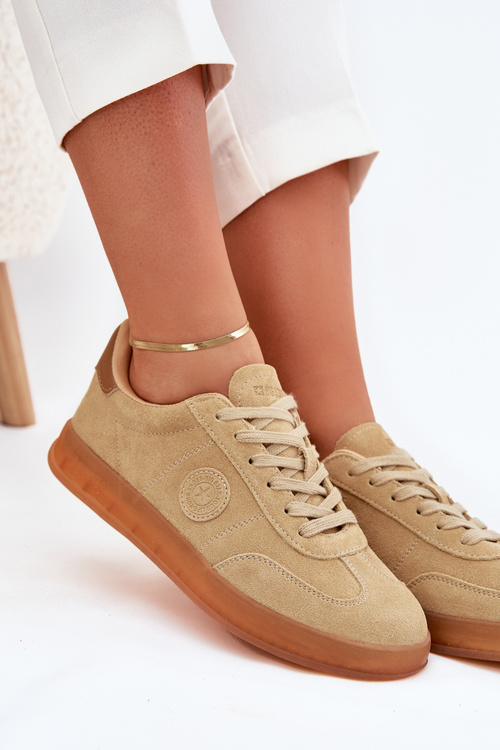 Жіночі Замшеві Кросівки Big Star RR274849 HI-POLY SYSTEM Бежеві