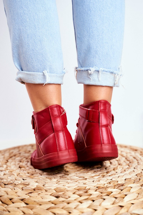 Жіночі шкіряні високі кросівки BIG STAR V274529 Червоні