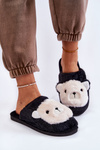 Жіночі хутряні тапочки з Тедді Чорний Solly