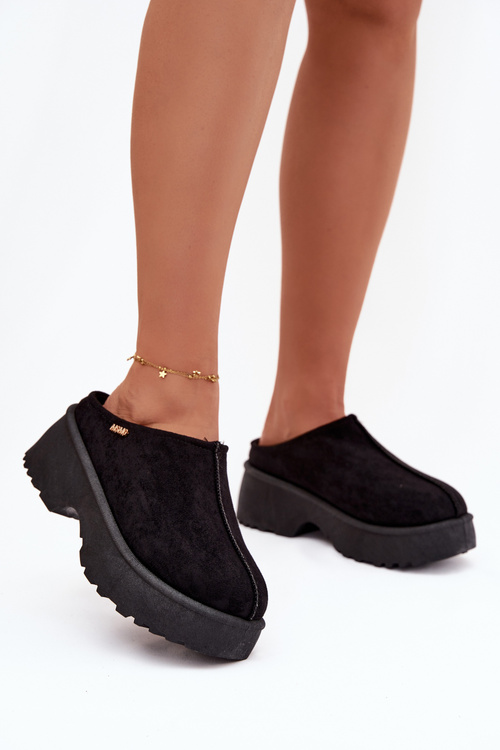 Жіночі низькі сніжні чоботи на платформі чорні Yrenna