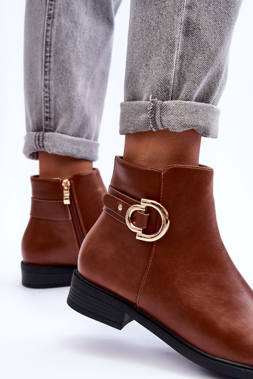 Коричневі шкіряні черевики Meronei на плоскій підошві