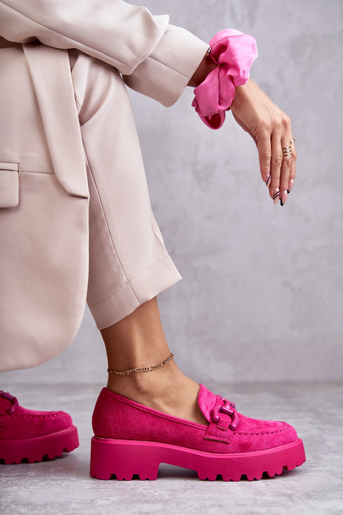 Жіночі замшеві туфлі на платформі Pink Gunn