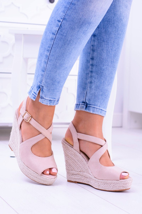 Жіночі бежеві босоніжки на анкорних еспадрільях Elonore