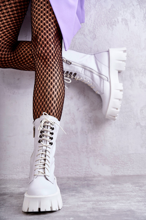 Шкіряні теплі черевики GOE KK2N4012 Білі