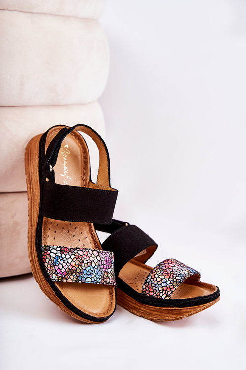 Шкіряні жіночі босоніжки Maciejka 04142-20 Чорні