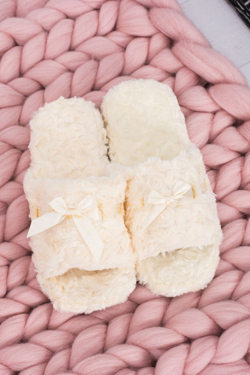 Жіночі шльопанці Домашні бежеві тапочки зі стрічкою