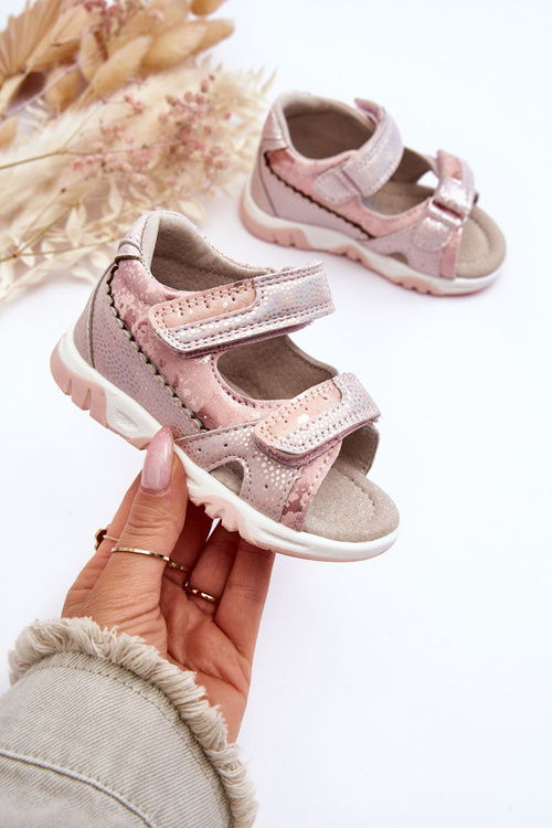 Дитячі зручні босоніжки на липучці Рожева Аляска