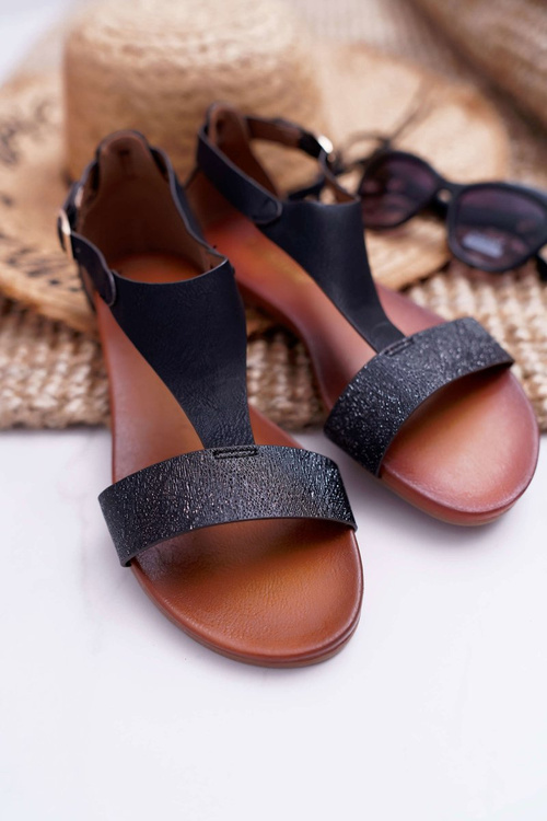 Жіночі сандалі на плоскій підошві Sergio Leone SK020 Black Magra