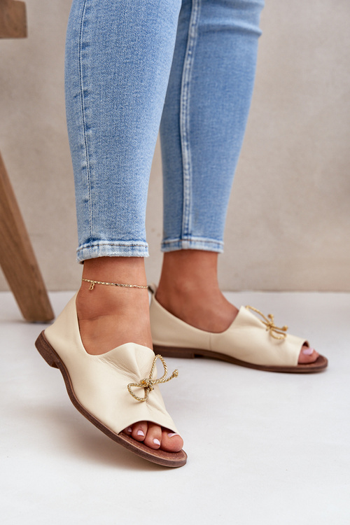 Zazoo 2660 Шкіряні Балетки Жіночі Світло Бежеві