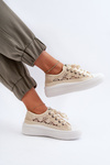 Жіночі мереживні кросівки Lee Cooper LCW-23-44-1620 бежевий