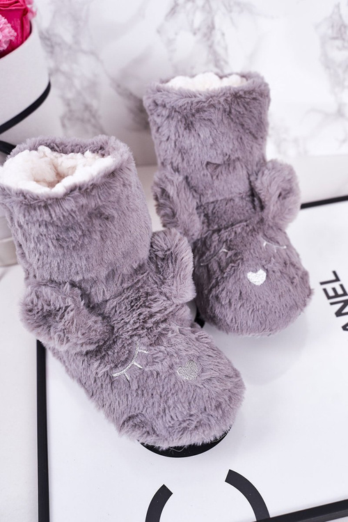 Дитячі утеплені домашні тапочки Соня сіра
