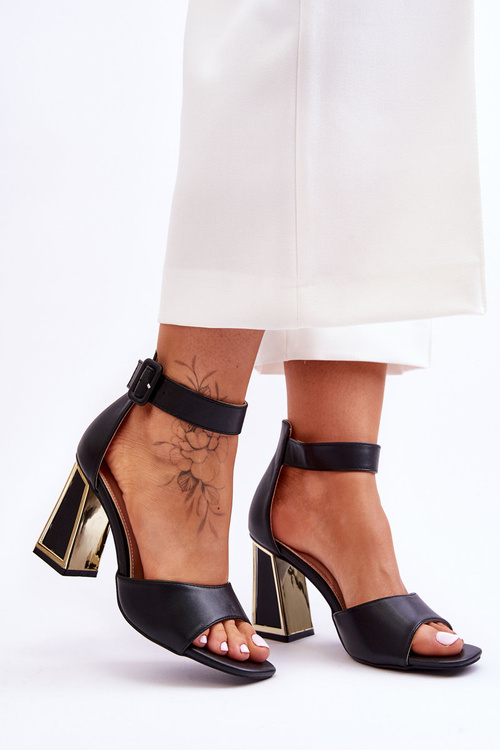 Елегантні босоніжки на високих підборах Black Sorel