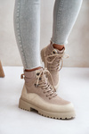 Бежеві жіночі ботильйони Rabaria на шнурівці