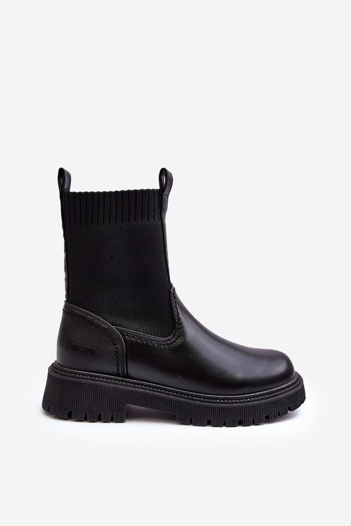 Чоботи на плоскій підошві Чорні Велика зірка MM2745432